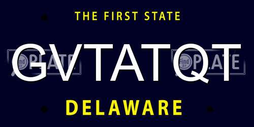 GVTATQT Delaware License Plate