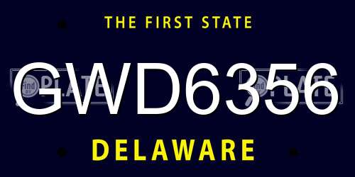 GWD6356 Delaware License Plate