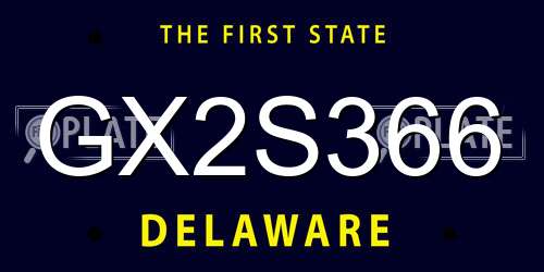 GX2S366 Delaware License Plate
