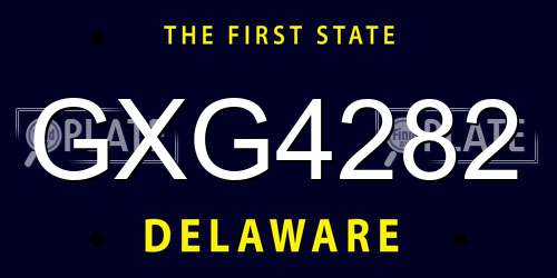GXG4282 Delaware License Plate
