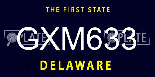 GXM633 Delaware License Plate