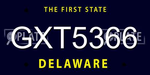 GXT5366 Delaware License Plate