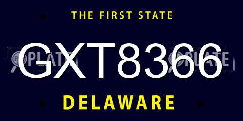 GXT8366 Delaware License Plate