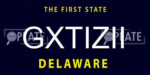 GXTIZII Delaware License Plate