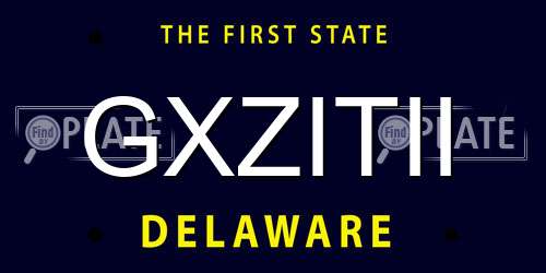 GXZITII Delaware License Plate