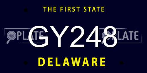 GY248 Delaware License Plate