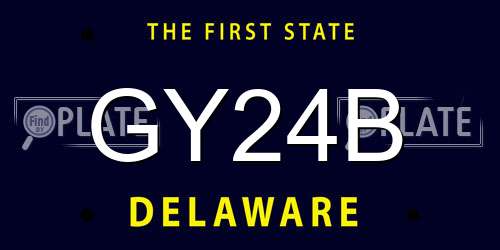 GY24B Delaware License Plate