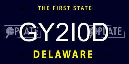 GY2I0D Delaware License Plate