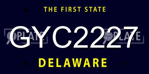GYC2227 Delaware License Plate