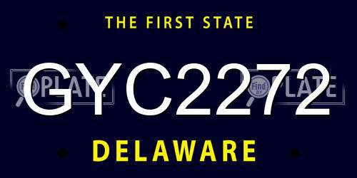 GYC2272 Delaware License Plate