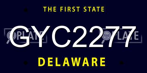 GYC2277 Delaware License Plate
