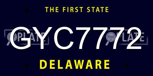 GYC7772 Delaware License Plate