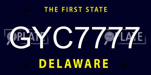 GYC7777 Delaware License Plate