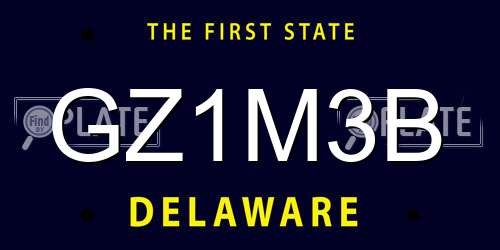 GZ1M3B Delaware License Plate