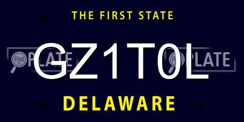 GZ1T0L Delaware License Plate