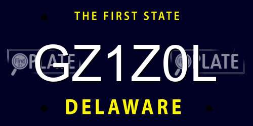 GZ1Z0L Delaware License Plate