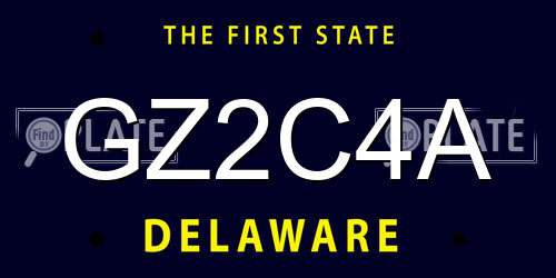 GZ2C4A Delaware License Plate