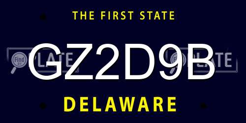 GZ2D9B Delaware License Plate