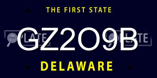 GZ2O9B Delaware License Plate