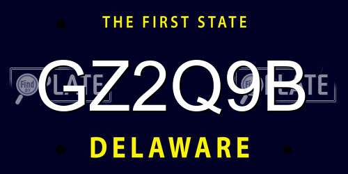GZ2Q9B Delaware License Plate