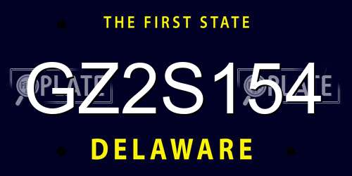 GZ2S154 Delaware License Plate