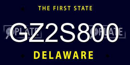 GZ2S800 Delaware License Plate