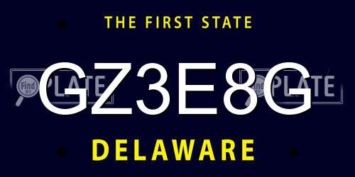 GZ3E8G Delaware License Plate