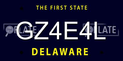 GZ4E4L Delaware License Plate