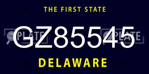 GZ85545 Delaware License Plate