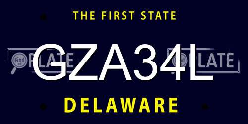 GZA34L Delaware License Plate