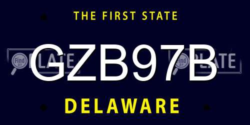 GZB97B Delaware License Plate