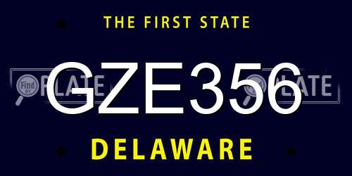 GZE356 Delaware License Plate