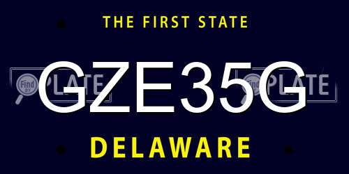 GZE35G Delaware License Plate