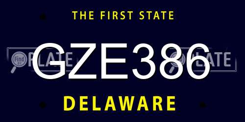 GZE386 Delaware License Plate