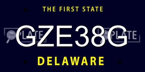 GZE38G Delaware License Plate