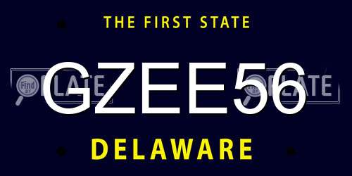 GZEE56 Delaware License Plate