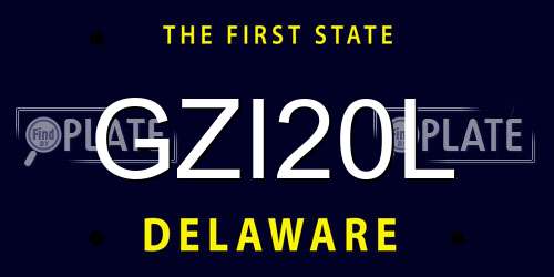GZI20L Delaware License Plate