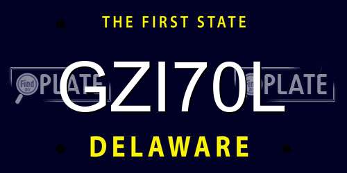 GZI70L Delaware License Plate