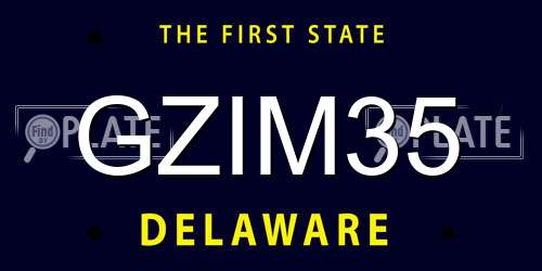 GZIM35 Delaware License Plate