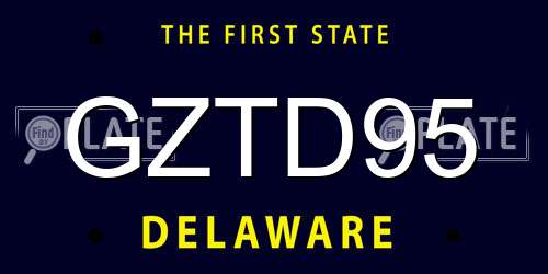 GZTD95 Delaware License Plate