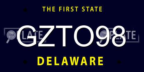 GZTO98 Delaware License Plate