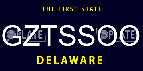 GZTSSOO Delaware License Plate