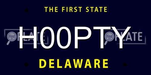 H00PTY Delaware License Plate