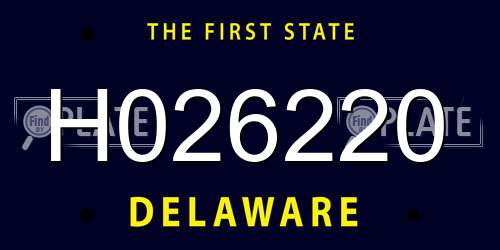 H026220 Delaware License Plate