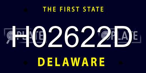 H02622D Delaware License Plate