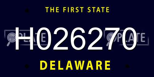 H026270 Delaware License Plate