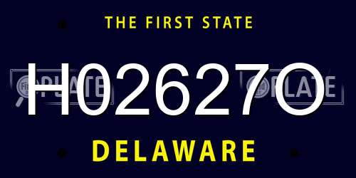 H02627O Delaware License Plate