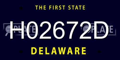 H02672D Delaware License Plate