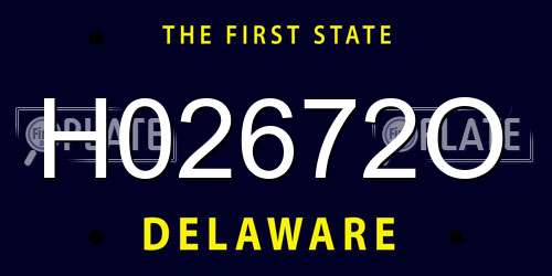 H02672O Delaware License Plate