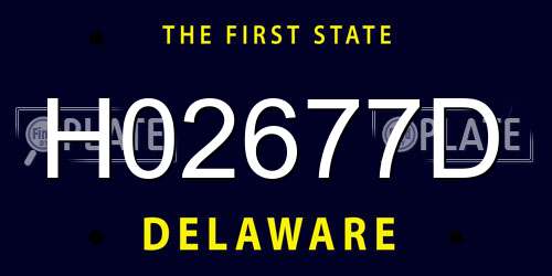 H02677D Delaware License Plate